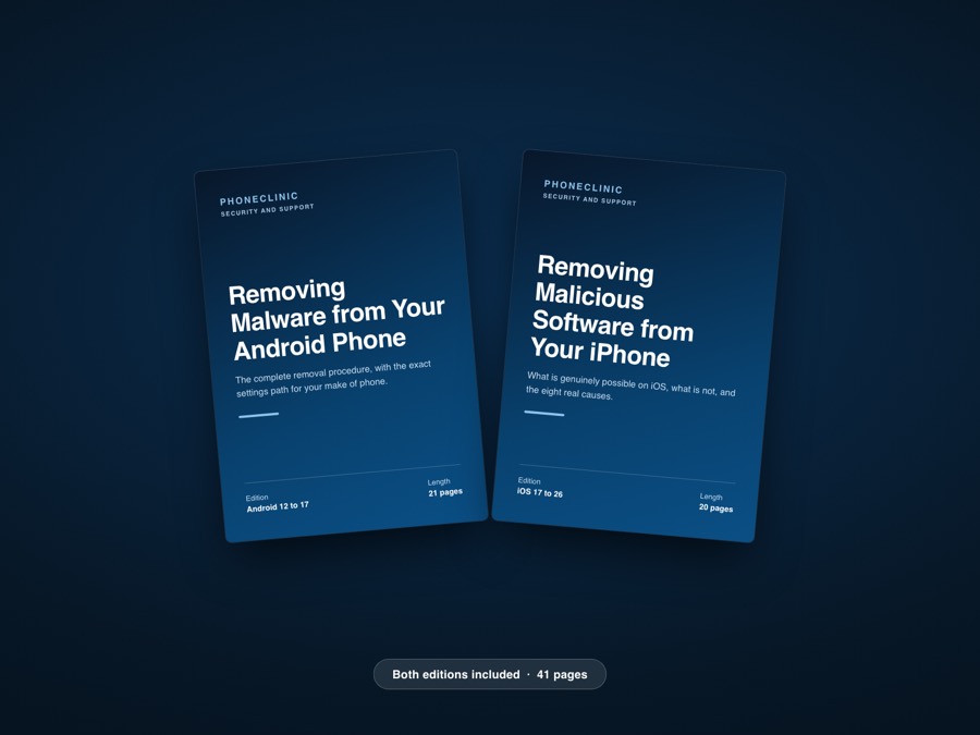 Guide covers for Android and iPhone editions to remove virus from phone